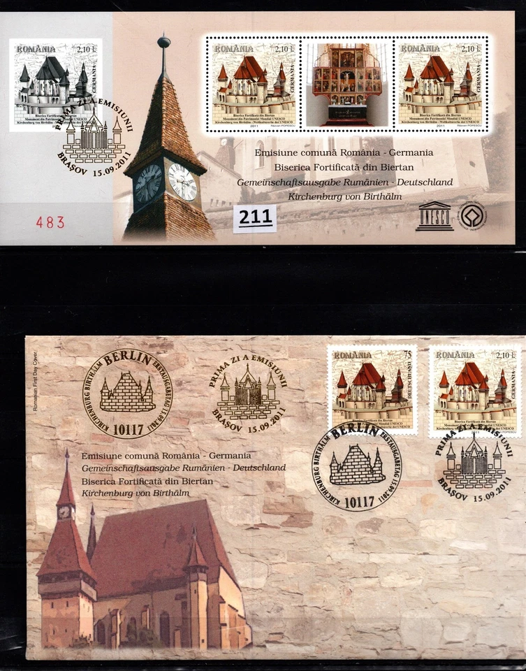  ROMANIA - MNH + FDC - ARCHITECTURE - CULTURE - 2011 - Image 1 of 1