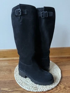 La Canadienne Black Suede Boots Women Size 5 - Picture 1 of 13