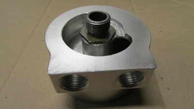 Adaptador de filtro de aceite de aluminio Canton Billet sándwich para acumulador BBC SBC Foto 1 de 2