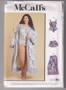 8412 McCALLS - ROBE BODYSUIT SHORTS & PANTS - Sz 20/22/24/26/28W - Picture 1 of 2