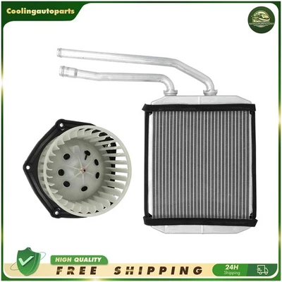 Front HVAC Blower Motor Fan & Heater Core Kit For 1997-00 Chevrolet C3500 K2500 Foto 1 de 4