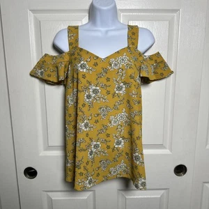 Blusa boho sin mangas amarilla pequeña Kut from the Kloth para mujer hombro frío - Imagen 1 de 10