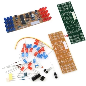 NE555 + CD4017 Dual LED Red Blue Strobe Flashing Lights DIY Kit DC 9V - 12V - Picture 1 of 20
