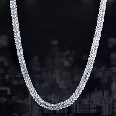Ожерелье плетеное пшеничное мужское женское цепочка 950 чистая платина 2,6 мм 16,9 г/19,6 дюйма - Изображение 1 из 4