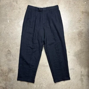 Vintage Andrew Fezza Black wool blend pleated trousers mens 34 - Picture 1 of 5