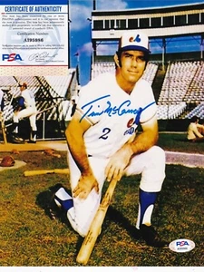 TIM MCCARVER MONTREAL EXPOS PSA AUTHENTICATED ACTION SIGNED 8x10 - Picture 1 of 1