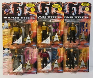 STAR TREK : PICARD, DATA, GEORDI, WORF, SORAN & B'ETOR ACTION FIGURE SET - Picture 1 of 9