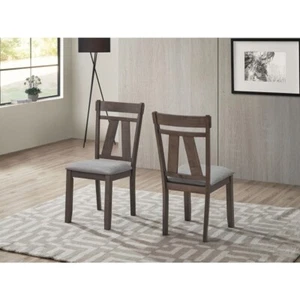 Classic Wooden Dining Chair Set of 4, Flared Legs Cushion Seat Kitchen Chair Set - Picture 1 of 2