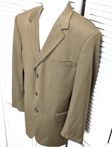 JOS A BANK SIGNATURE Mens Blazer Sport Coat Jacket 43R Light Brown Solid Wool - Picture 1 of 18