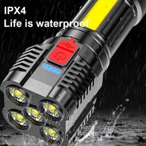 Super Bright LED Torch Flashlight+USB Rechargeable Tactical Camping Outdoor Lamp - Picture 1 of 5