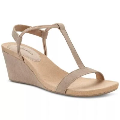 Style & Co Women Mulan-F Wedge Heel Slingback Sandals Size US 10.5M Taupe MC - Image 1 of 4