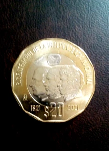 MEXIKO 20 PESOS MÜNZEN 2021 ZWEIHUNDERTJÄHRIGES JAHR NATIONALE UNABHÄNGIGKEIT UNC - Bild 1 von 2