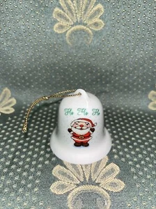 Vintage Russ Berrie Christmas Santa Claus Ceramic Bell Ho Ho Ho Ornament 2” - Picture 1 of 3