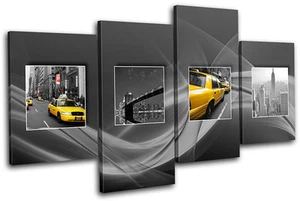 New York Yellow Taxi City MULTI TELA parete arte foto stampa - Foto 1 di 1