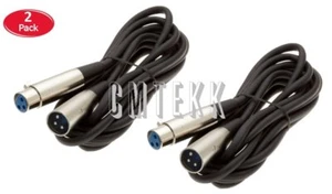 2x 3Ft XLR Shielded 3-Pin Male Female Mic Microphone Audio Extension Cord Cable - Picture 1 of 1