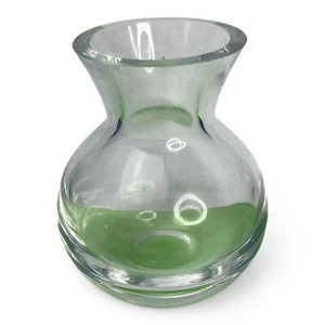 Hand Blown Clear Glass Vase Heavy Thick Quality Glass 3.5 Inch - Picture 1 of 6