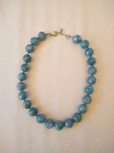 Girocollo con acquamarina e susta d'argento, vintage, perfette condizioni - Foto 1 di 1