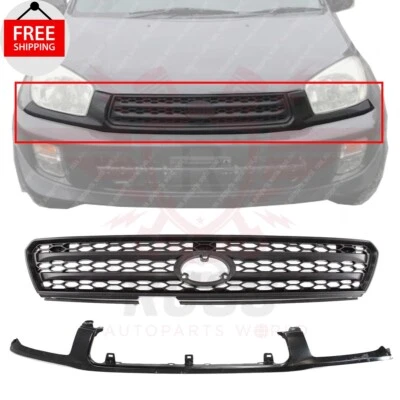 New Front Grille + Bumper Filler Black Set of 2 Fits 2001 2002 2003 Toyota RAV4 - Изображение 1 из 4