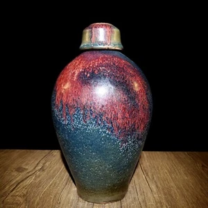 10,7" chinesische antike Porzellan Song Jun Ofen rote Flecken Pflaume Flasche - Bild 1 von 9