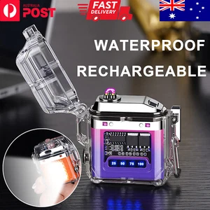 Electric Plasma Lighter Waterproof Windproof Dual Arc USB Rechargeable Flameless - Picture 1 of 16