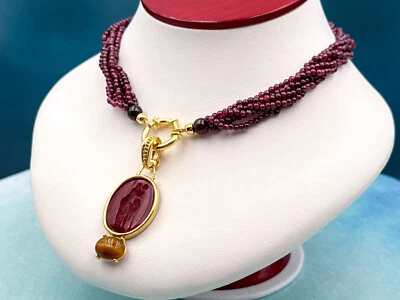 Collar camafeo veneciano TAGLIAMONTE (PN2941N) 925SS/YGP*Psique, Amore*Reg. $600 Foto 1 de 4