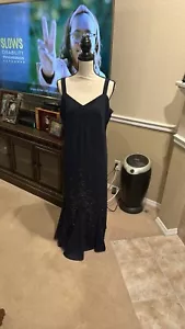 R&M Richards Full Length Navy Dress. Size 16 - Picture 1 of 3