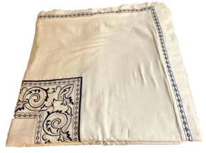 Vintage RAYMOND WAITES IVORY & BLACK EMBROIDERED FULL QUEEN DUVET COVER - Picture 1 of 14