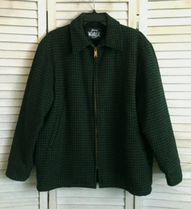 Vintage Woolrich Mackinaw Houndstooth Coat Jacket Green/Black - Excellent - Picture 1 of 8