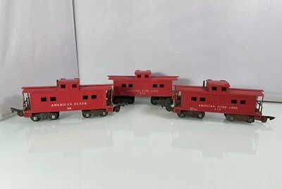 1950's Lot Of 3 Lionel American Flyer Lines #638 & #806 Red S Gauge Caboose 3pcs - Image 1 of 4