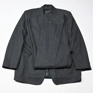 Jhane Barnes 46 X-Long 40x36 Black Gray Stripe Wool Mens Jacket Pants Suit - Picture 1 of 12