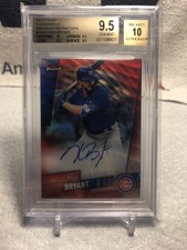 2019 Finest Autograph Red Wave Refractors Kris Bryant #1/5