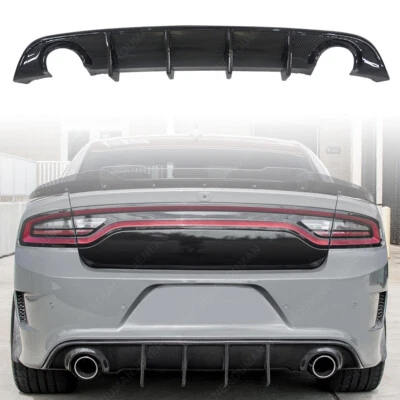 Rear Diffuser Bumper Lip For 15-23 Dodge Charger SRT MDP Style Carbon Fiber Look Foto 1 de 4