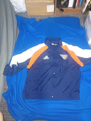 ADIDAS EDMONTON OILERS L REVERSE RETRO JACKET $100 RETAIL NHL WATER REPELLENT Cover