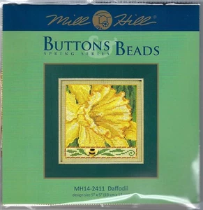 Daffodil Buttons Beads Spring Series Mill Hill Cross Stitch Kit - Picture 1 of 2