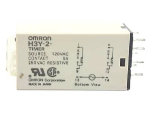 Omron H3Y-2 AC100-120 5M Genuine OEM 8-Pin 120V DPDT ON-Delay Solid State Timer - Picture 1 of 3