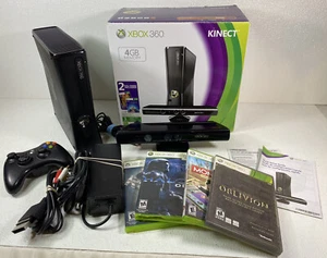 Microsoft XBOX 360S Slim Black Model 1439 250GB Controller 4 Games Bundle Tested - Picture 1 of 17