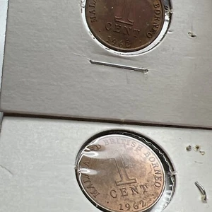 Foreign Coin - Malaya and British Borneo - One Cent 1962 lot of 2 - Picture 1 of 5