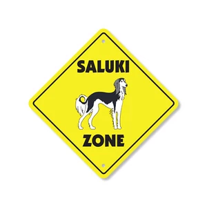 Saluki Plastic Street Sign Crossing Xing Gift Novelty Funny - Picture 1 of 21
