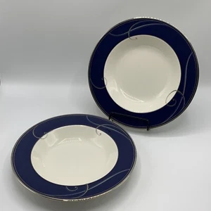 Noritake PLATIN WAVE INDIGO 9,5"" marineblaue Suppe/Müslischüssel • 2er-Posten - Bild 1 von 16