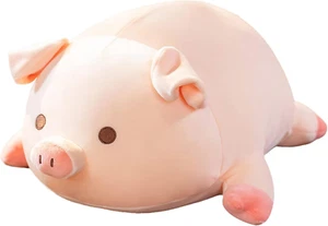 Stuffed Animals-Pig Stuffed Animal Cuddle Pillow, Pig Plush Toy, Christmas Birth - Picture 1 of 10