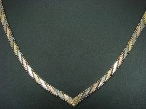 925 Argento Sterling Collier/Parzialmente Dorato / Vero Argento/44,8cm/20,8g - Foto 1 di 4