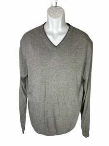 Emi Maglia Solid Gray V-Neck Long Sleeve Pullover Sweater Men’s Size XXL NWT - Picture 1 of 5