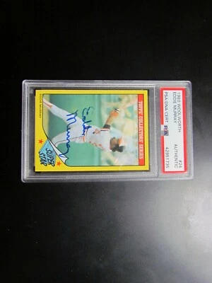 1986 Woolworth Eddie Murray Signed Baseball Card PSA Certified  - Image 1 of 4