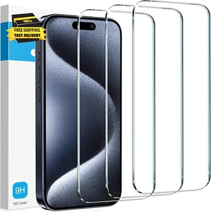 3 Pack for Iphone 16 /Iphone 15 Pro/Iphone 15 Screen Protector Tempered Glass, M - Zdjęcie 1 z 6