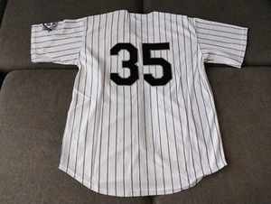 NWOT Mens Frank Thomas Chicago White Sox White Pinstripe Baseball Jersey (L) - Picture 1 of 2