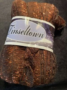 Brown W/ Bronze Euro Yarns Tinseltown RUFFLE Knitting Yarn Color 24 SPARKLY - Picture 1 of 5