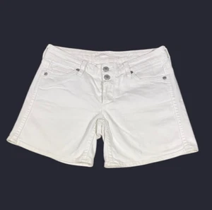 VINCE White Jean Shorts w/Belt Loops 5 Pocket Textured Denim Size 26 - Picture 1 of 4