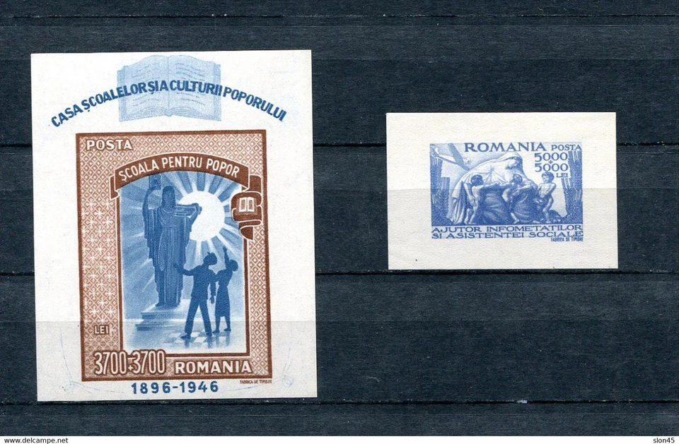 Romania 1947 2 Mini  Sheets Mi Block 36 MH/ Block 37 MNH 13517 - Image 1 of 1