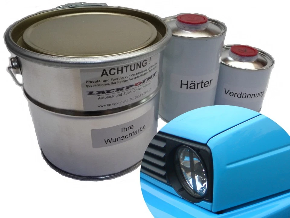1 Liter Set 2K Autolack geeignet für Porsche Blau Babyblau Lack UNI Tuning geei - Bild 1 von 1