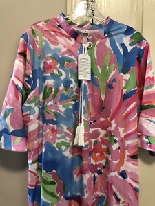 "MADE WITH LOVE" WOMENS MUMU MAXI DRESS Pastel Water Colors 3/4 Sleeve XL~ NWT - Picture 1 of 4